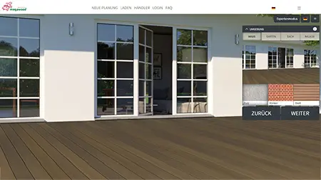 Screenshot vom Terrassenplaner im Easymodus