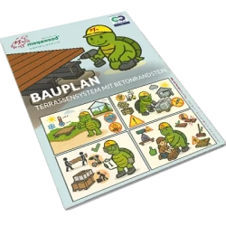 Bauplan Terrasse (A4)mit Betonrandstein