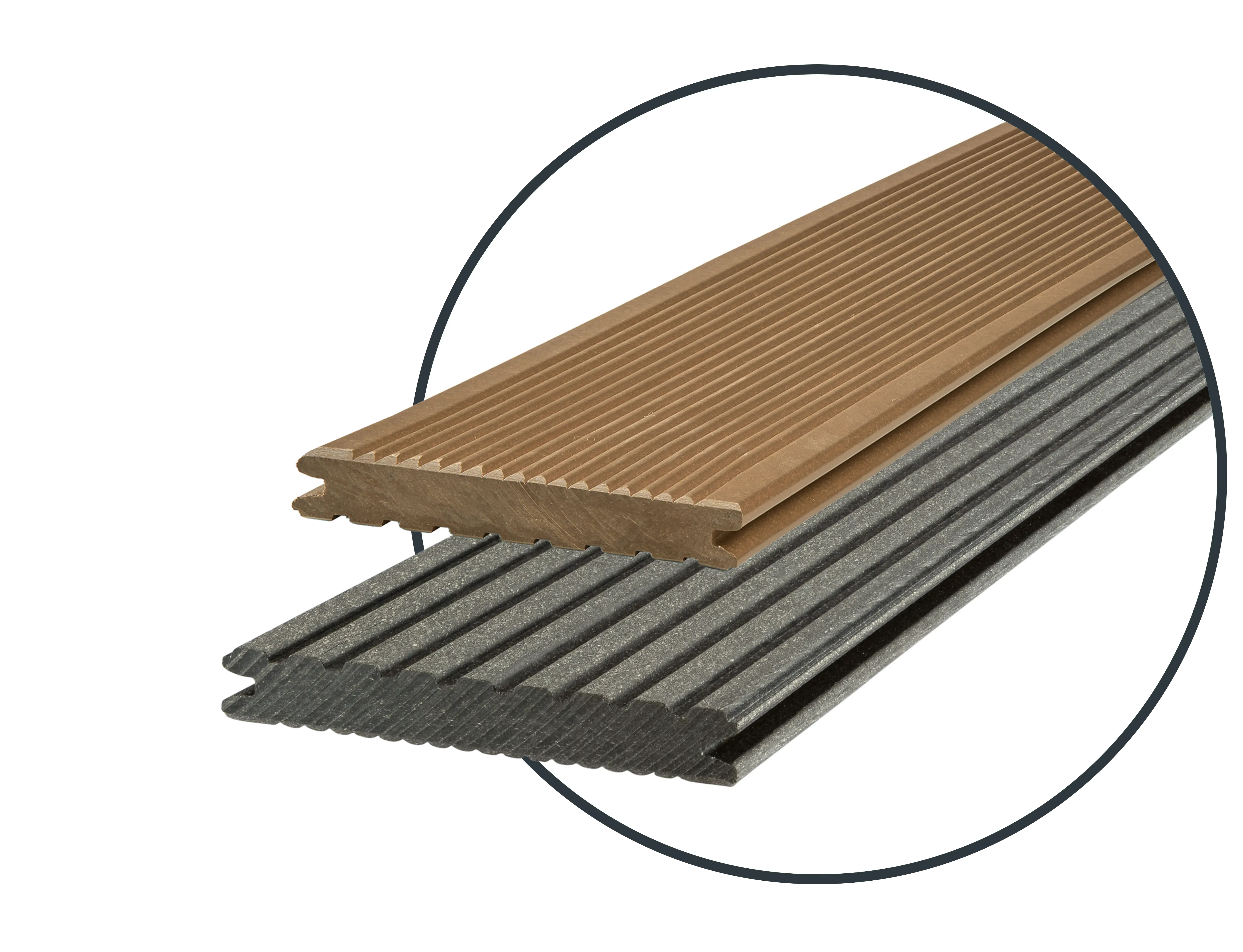 megawood Barfußdiele CLASSIC in Basaltgrau und Nussbraun